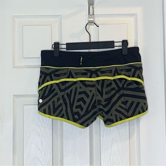 Lululemon Speed Short Chevron Shuffle Fatigue Green | Split Pea | Black Size 6 - Picture 2 of 9